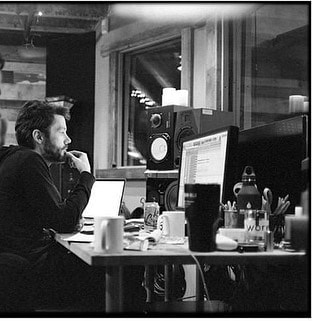 Tanner Sparks in the studio